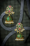 Kundan jadau Emerald Tamara jumkha