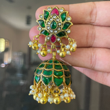 Kundan jadau Emerald Tamara jumkha