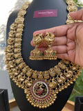 Premium Matte Lakshmi-Mayil Bridal Long Haram Set