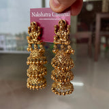 Premium Antique Gold Lakshmi Step jumkha