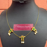 Imitation kemp Square stones with pearl drops (Colors Available)
