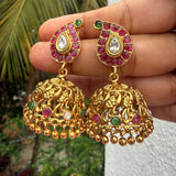 Premium Antique Gold Non-Idol Mango Jumkhas