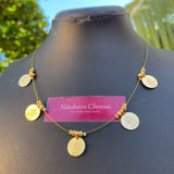 Micro Gold polished Multi Small Goddess Coin Invisible Chain