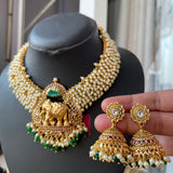 Premium Pearl Beads Haathi Grand Short Chain Set