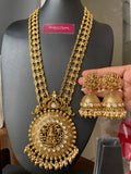 Premium Matte Gold Kundan Stones Goddess Grand Long Haram Set