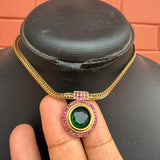 Premium Emerald Stones Simple Chain Set