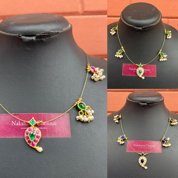 Premium Jadau Mango Invisible chain