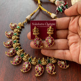 Premium Antique Gold Goddess Maanga Short Chain set