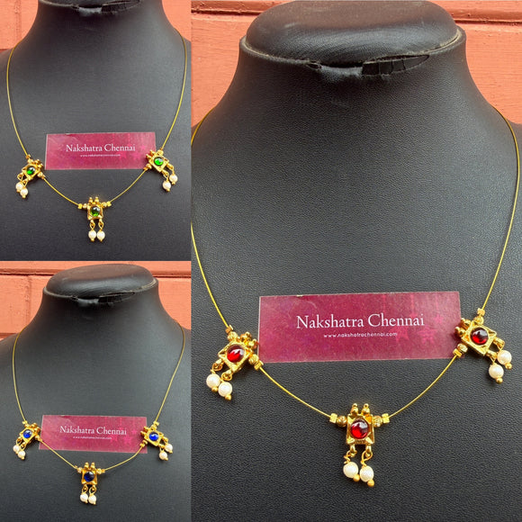Imitation kemp Square stones with pearl drops (Colors Available)