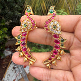 Real kemp Peacock Ear cuff earrings