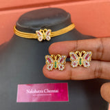 Premium AD stones Butterfly Choker Set