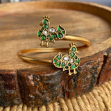 Real Emerald Kemp Peacock stones Single Kada