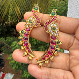 Real kemp Peacock Ear cuff earrings