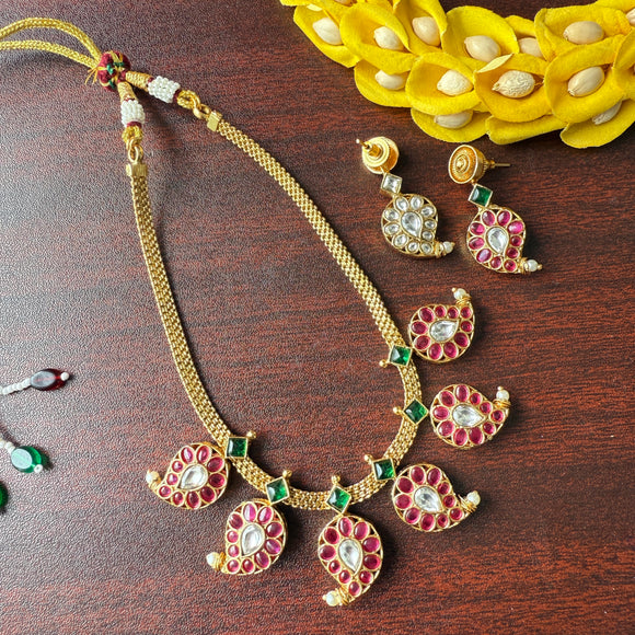 Two-In-One Jadau Mango Short Chain set