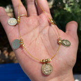 Micro Gold polished Multi Small Goddess Coin Invisible Chain