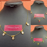 Simple Drop stone Invisible chain ( colors available)