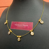 Simple Drop stone Invisible chain ( colors available)
