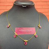 Simple Drop stone Invisible chain ( colors available)