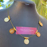 Micro Gold polished Multi Small Goddess Coin Invisible Chain