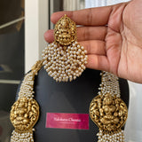 Premium Pearl Bunch Goddess Grand Haram Bridal Set