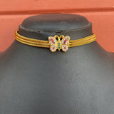 Premium AD stones Butterfly Choker Set