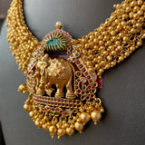 Premium Antique beads Haathi Grand Short Chain set