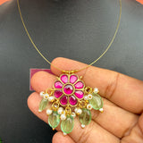 Jadau Kundan Simple Flower Invisible chain