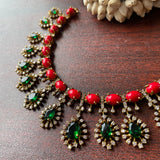 Premium AD stones Leaf Short Chain Set