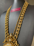 Premium Matte Gold Kundan Stones Goddess Grand Long Haram Set