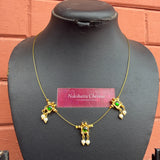 Imitation kemp Square stones with pearl drops (Colors Available)