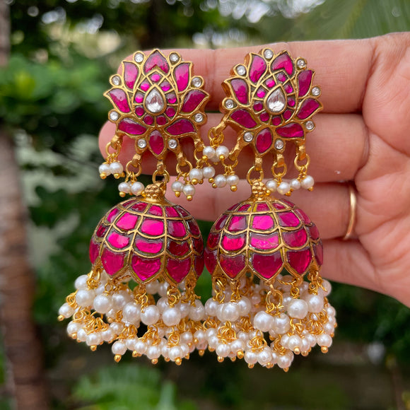 Kundan Jadau Ruby Pink Tamara Jumkha