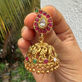 Premium Antique Gold Non-Idol Mango Jumkhas