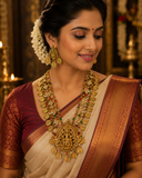Premium Matte Navratna Grand Goddess Haram Set