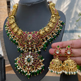 PRE-BOOK| TARINI with Green beads -Short Chain Set