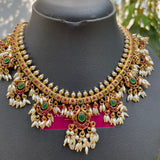 PRE-BOOK| Premium Matte Rice Pearls Guttapusalu Short Chain set