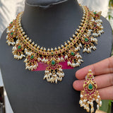 PRE-BOOK| Premium Matte Rice Pearls Guttapusalu Short Chain set