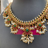 PRE-BOOK| Premium Matte Rice Pearls Guttapusalu Short Chain set