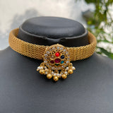 Premium Navratna High Neck Choker Set