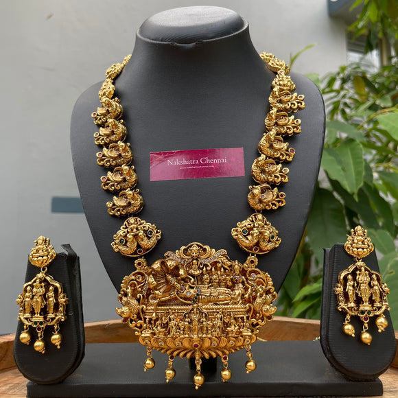 Premium Antique Pallikonda Ranganathar Grand Haram Set