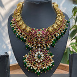 PRE-BOOK| TARINI with Green beads -Short Chain Set
