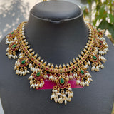 PRE-BOOK| Premium Matte Rice Pearls Guttapusalu Short Chain set