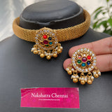 Premium Navratna High Neck Choker Set