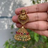 Premium Navratna Temple Goddess Short Chain Set