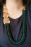 Three layer agate beads Kemp stones Haram neckpiece (colors available)