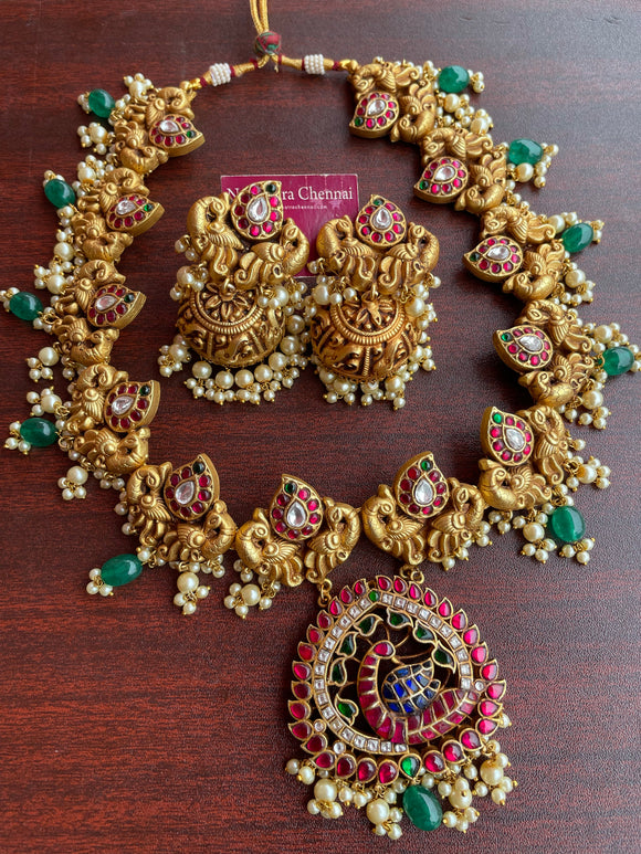 Kundan Jadau Mayil Grand Haram Set