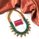 Kemp stones leaf motif mango pendants neckpiece