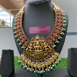 PRE-BOOK | Premium Antique matte Goddess Grand Pearl Bunch Bridal Haram Set