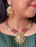 Premium Antique Matte Lakshmi Grand Real kemp Short Chain Set