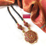 Kemp stones flower pendant Rudraksha neckpiece