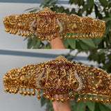 Premium Antique Cz stones Krishna-Radha Grand Bridal Waist Belt